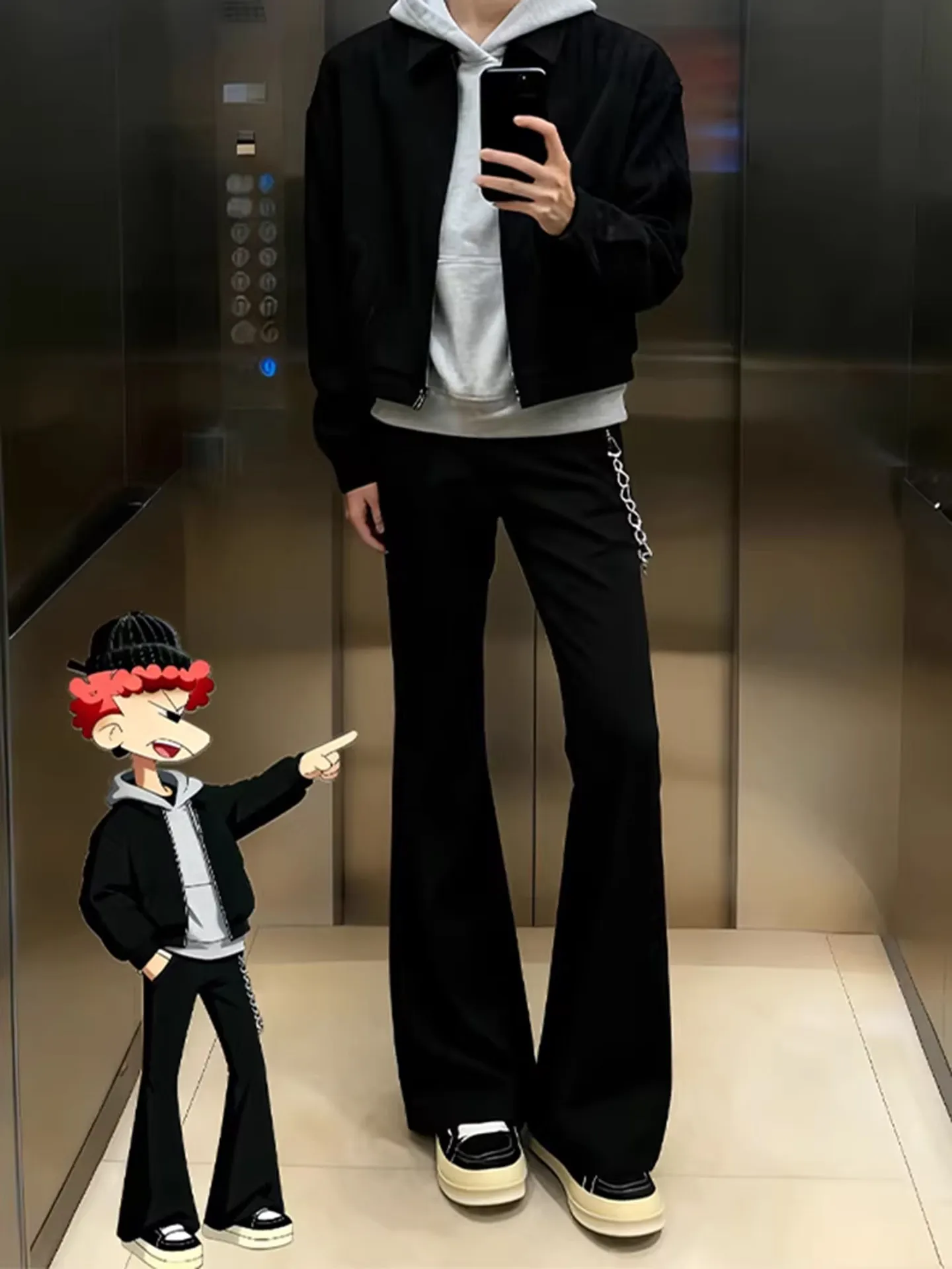 

Bla Thiened Fce Lined Straight Leg Jeans High Waist Knife American Sle Cleanfit Trousers for Men Casual Wear