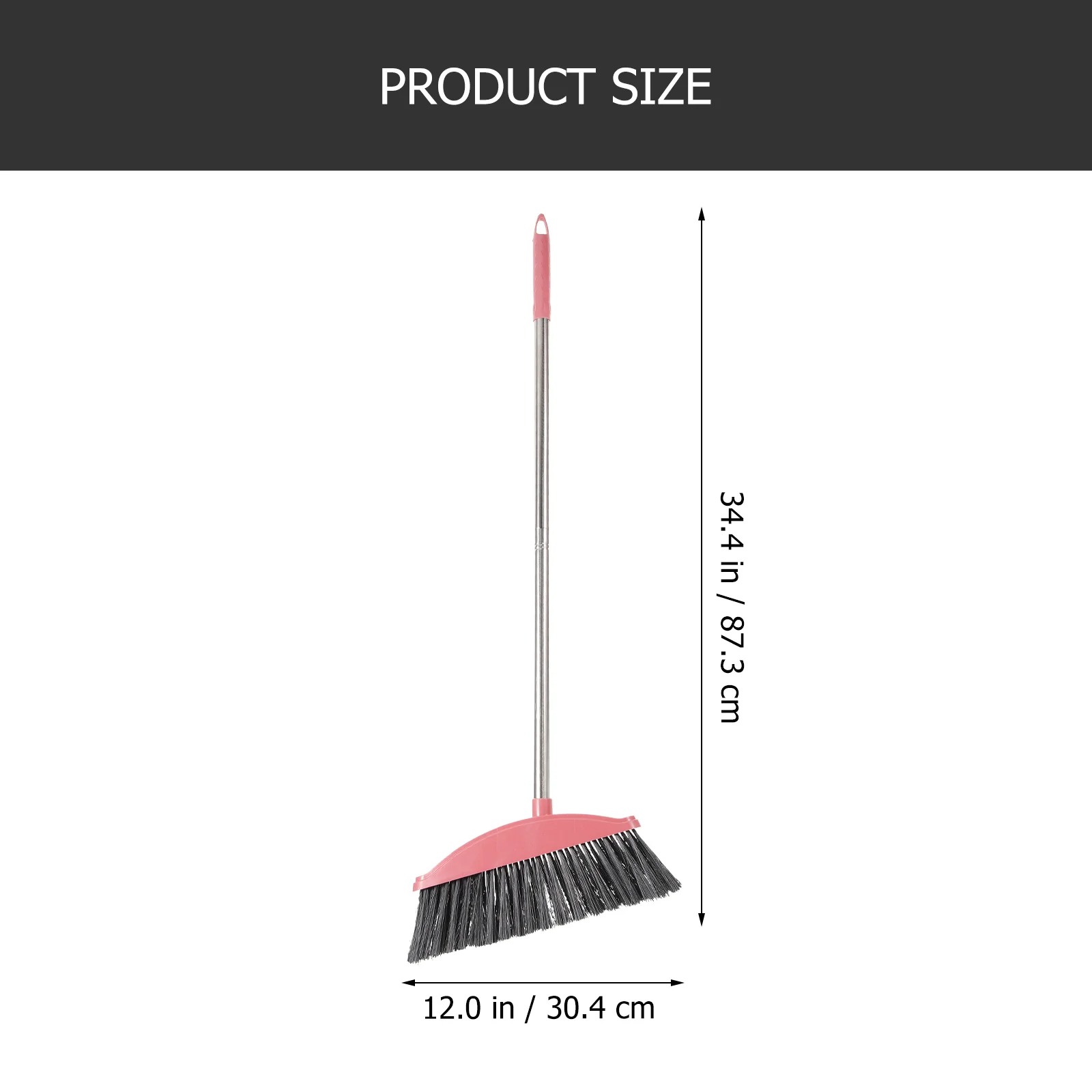 Stainless Steel Broom Home Cleaning Thickened Hygiene (Pink Single Set) Outdoor Brooms for Sweeping Device Floor Tool Rug