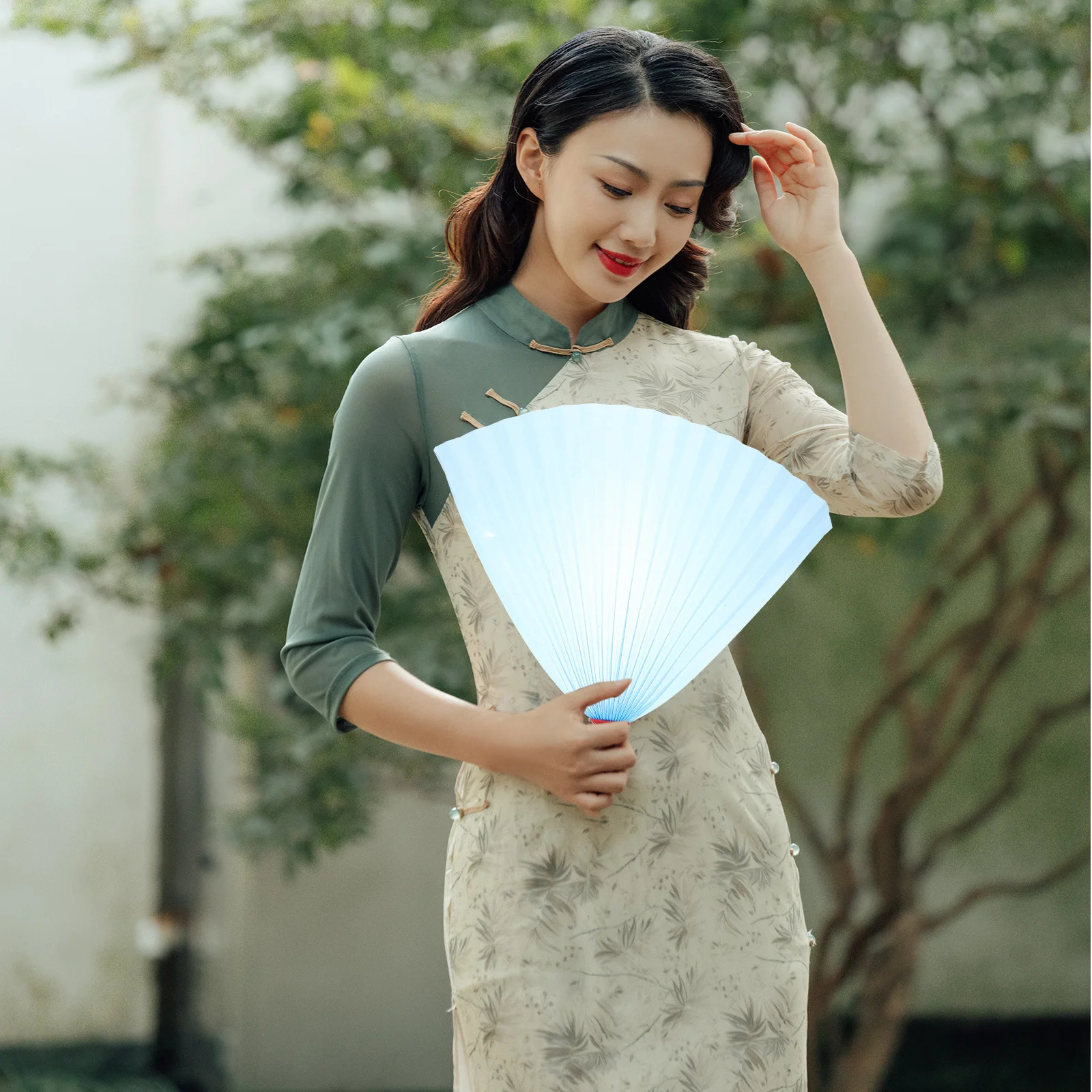 

2pcs Thickened Handheld Summer Manual For Beach Wedding Dance Performance Decorative Plastic Chinese Style Fan Portable Hand Fan
