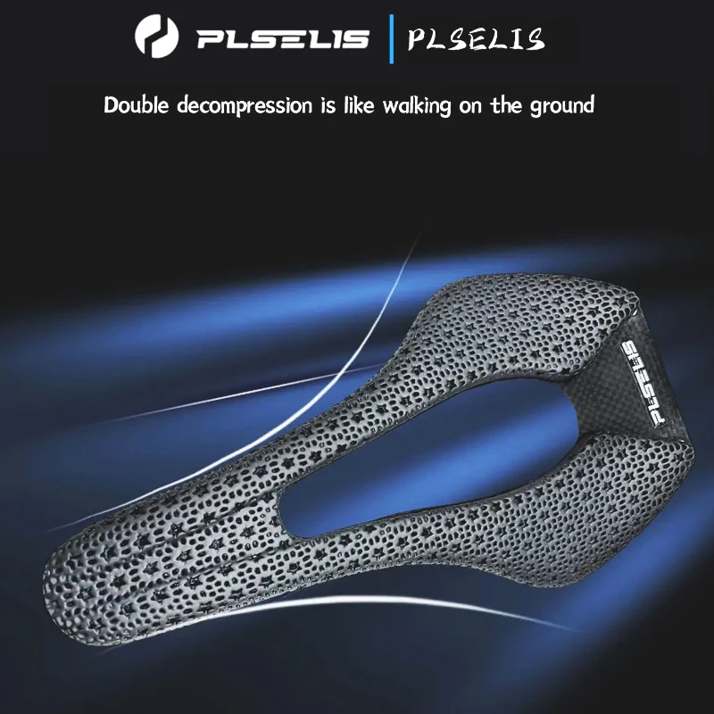 

PLSELIS Popular 3D-Printed Carbon Fiber Road & Mountain Bike Saddle: Hollow, Breathable, High-Strength, Short Nose
