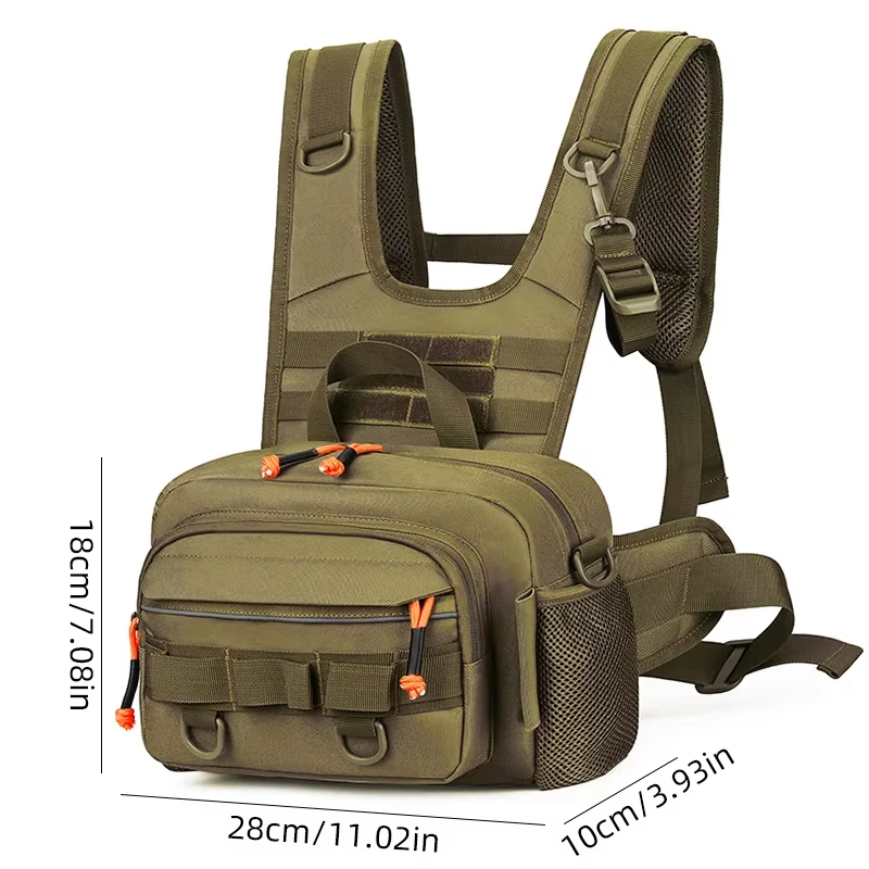 جديد التكتيكية الصيد على ظهره مع أصحاب قضيب إغراء حقيبة صدر للرجال والعتاد حقيبة التخزين مول المشي لمسافات طويلة حزمة مراوح الصيد تلاعب الحقيبة