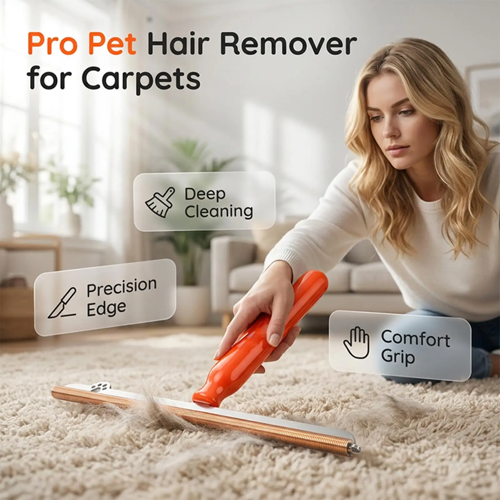 Carpet Rake For Pet Hair Removal Long Handle Reusable Pet hair removal carpet rake long handle pet hair removal tool