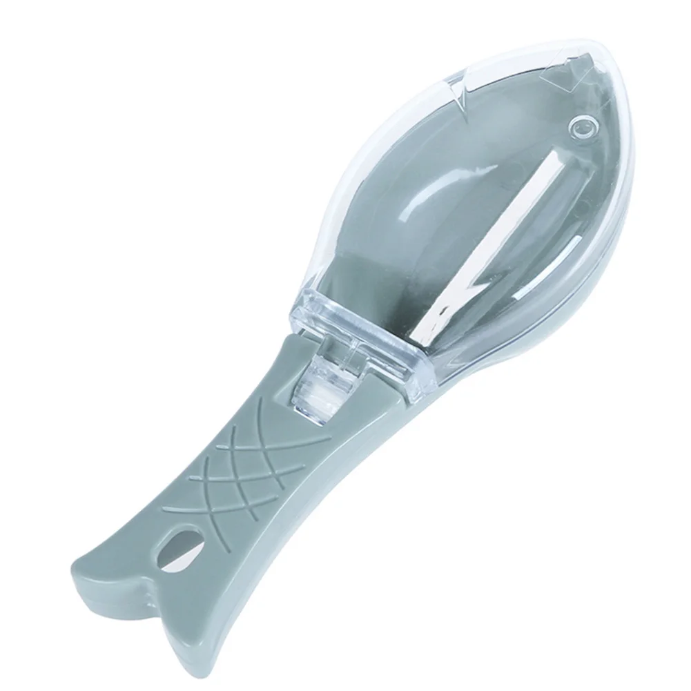 Plastic Scraping Scales Device with Cover Cleaning Peeler Unique Design Ergonomic Handle for Home Kitchen Cooking