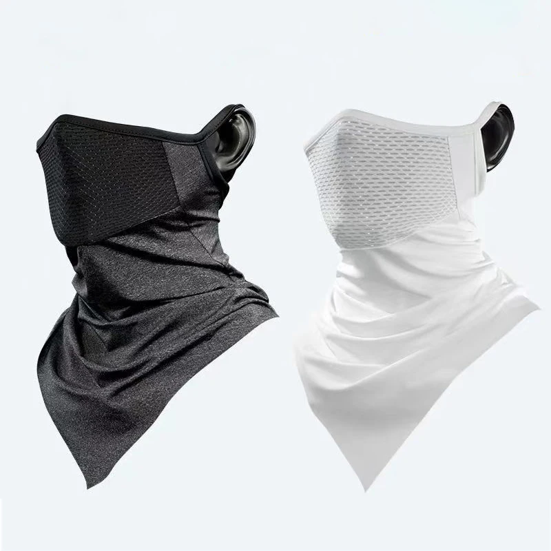 Summer Men Mask Full Face Bicycle Neckerchief Cycling Bandana UV Protection Mask Breathable Ice Silk Outdoor Hanging Ear Scarf