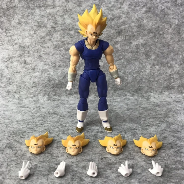 Anime Dragon Ball Figure Shf Vegeta Demon God Yellow Black Hair Saiyan Battle Suit Ver 2.0 Mobile Handpiece Collectible Ornament