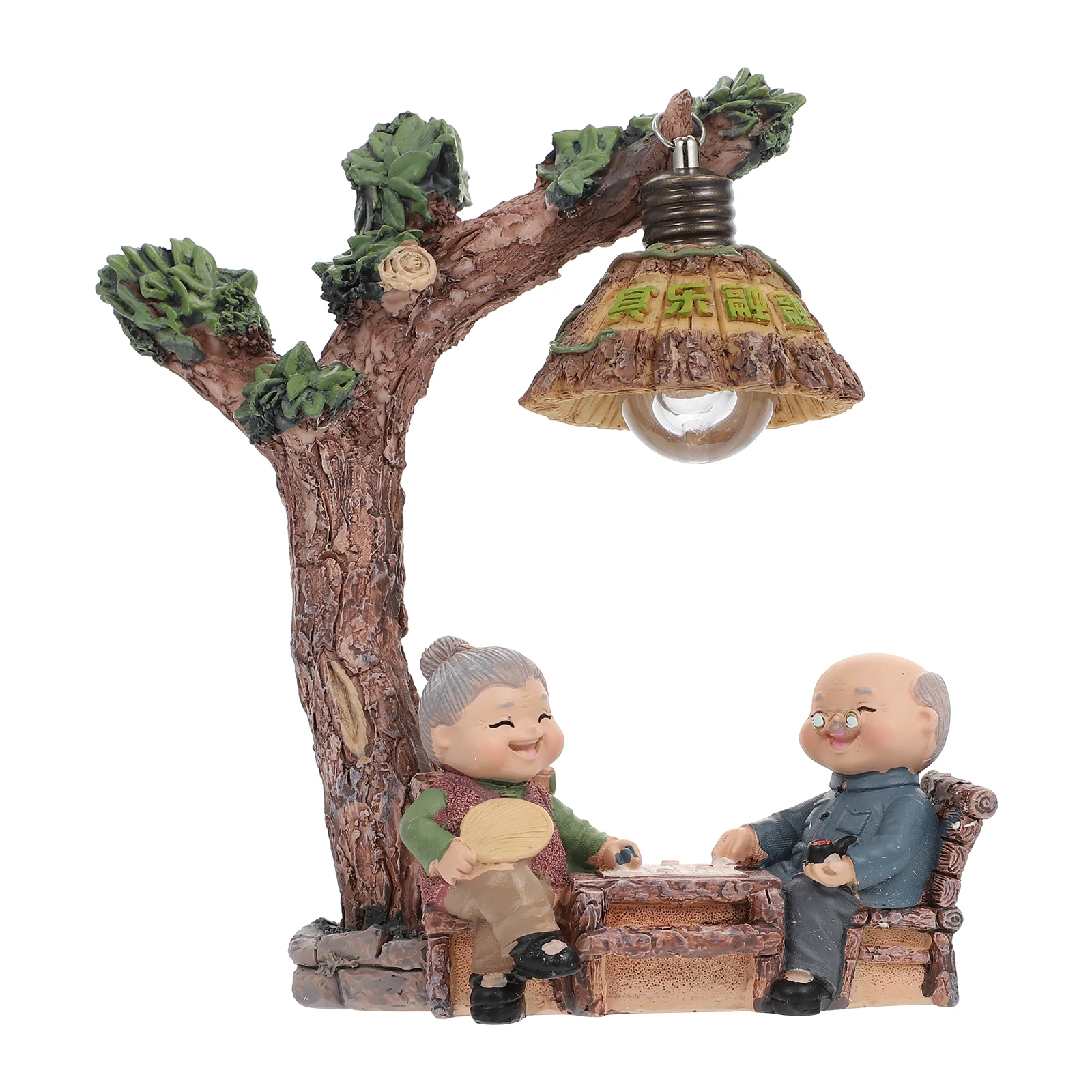 

Elderly naments Small Night Lamp Couple Statue Decor Valentine Day Garden Resin Figurine Sculpture Home Party Wedding Mini Model