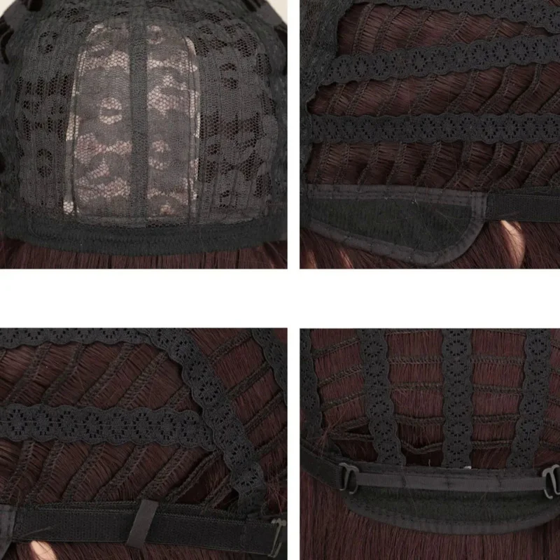 شعر مستعار اصطناعي طويل مموج للنساء والفتيات ، شعر مستعار كامل طبيعي ، مقاوم للحرارة ، بني ، حفلة تنكرية ، 24"