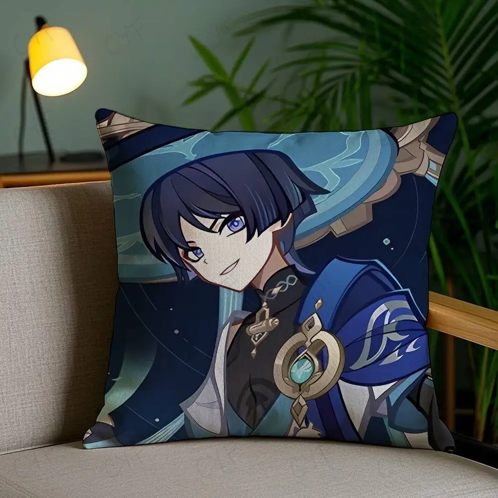 Scaramouche and Wanderer Game Pillow Case Custom Printed Brushed Fleece Pillow, Baby Skin-Touch, Eco-Friendly Dye-Sublimation Cu