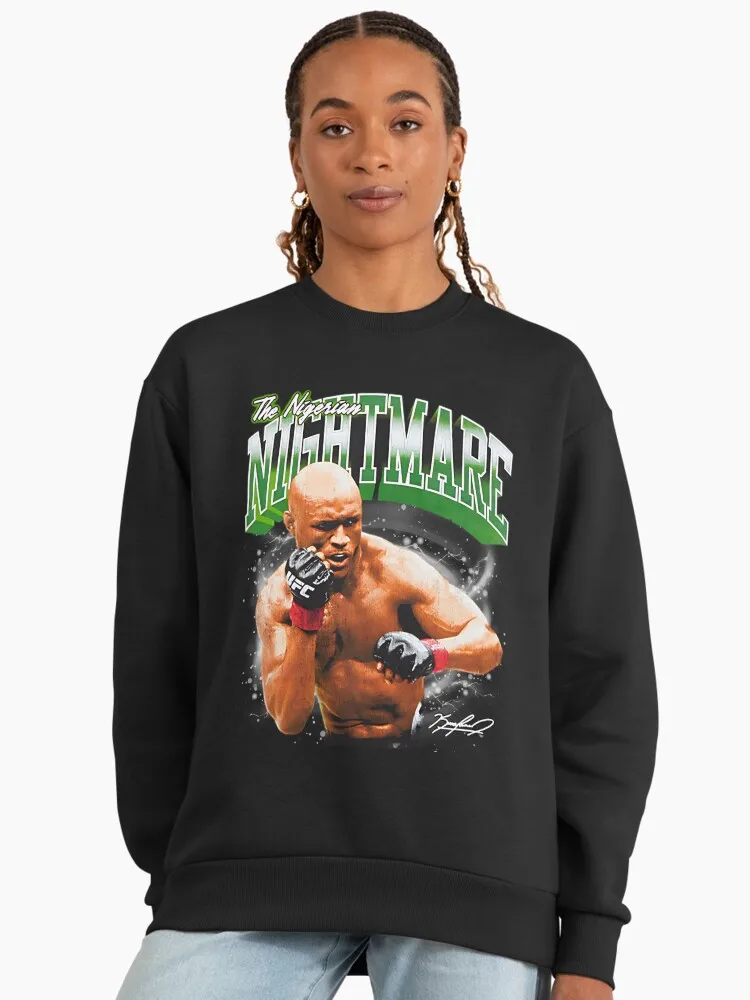 2026 Herfst/winter UFC Houseu Usman Combat Grafische Ronde Hals Trui Damesmode Los Casual Katoen Warm Sweatshirt Unisex