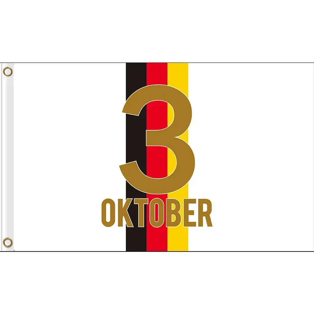 Drapeau personnalisé 2x3 pieds 3x5 pieds avec jour de l'unité allemande 3 octobre bannière d'hôtes