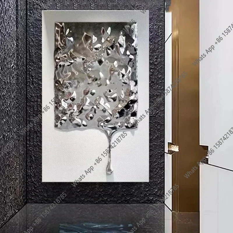 N64 C Designer Stainless Steel Hanging Decoration Art Home Decor Gradient Water Ripple Living Room Background Wall Decoration Cu