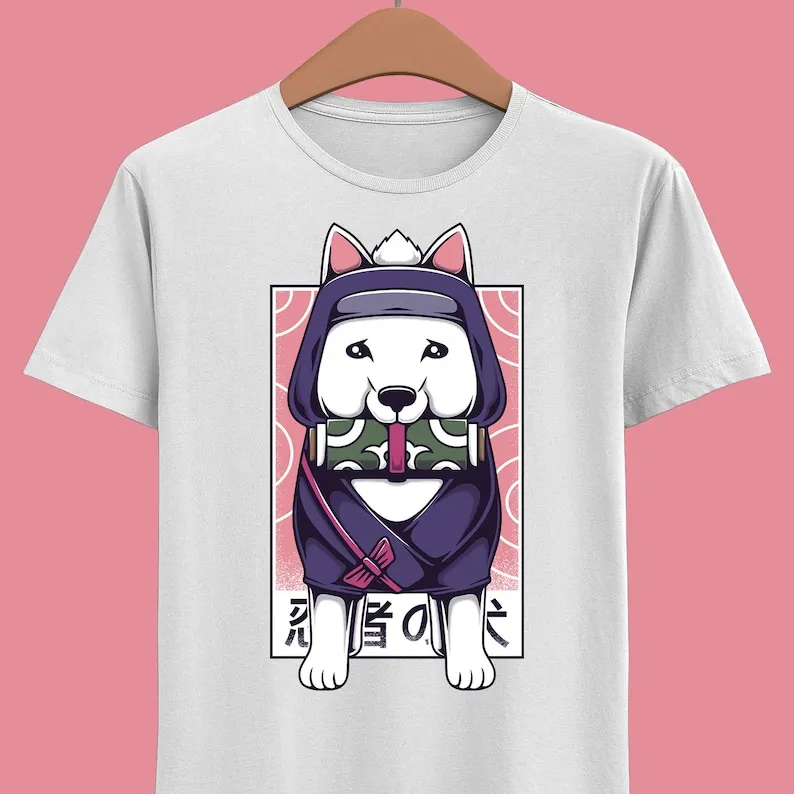 Shiromaru Ninja Dog Unisex T-shirtFinal Fantasy XIV FFXIV FF14 Final Fantasy 14 Eorzea Gaming Tee