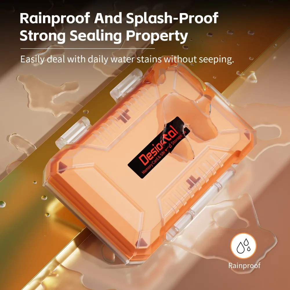 Desional SD-kaarthouder Waterdichte geheugenkaartopslagorganisator Schokbestendig met omgeving voor 4 SD-kaart en 12 TF/Micro SD-kaart