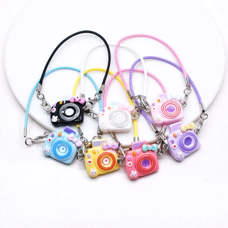 レジン製吊り下げロープカメラポップコーンチョコレート複数レジンペンダントDIYドールペンダントバッグペンダント