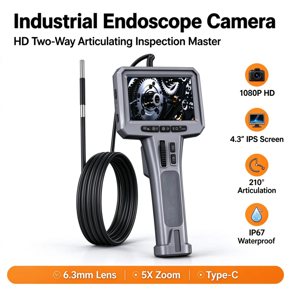 2MP Industrial Borescope Camera 4.3