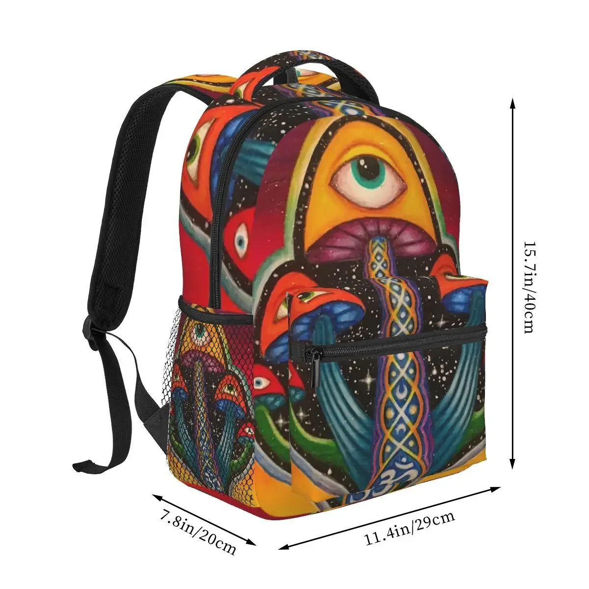 Psychedelic Mushrooms Backpacks Boys Girls Bookbag Children School Bags Cartoon Kids Rucksack Shoulder Bag Large Capacity