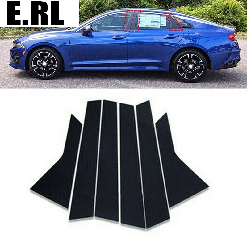 

6Pcs Glossy Black Door Trim Pillar Posts Window Trim B C Column Sticker Decor Cover Fit For KIA Optima K5 2020 2021 20220
