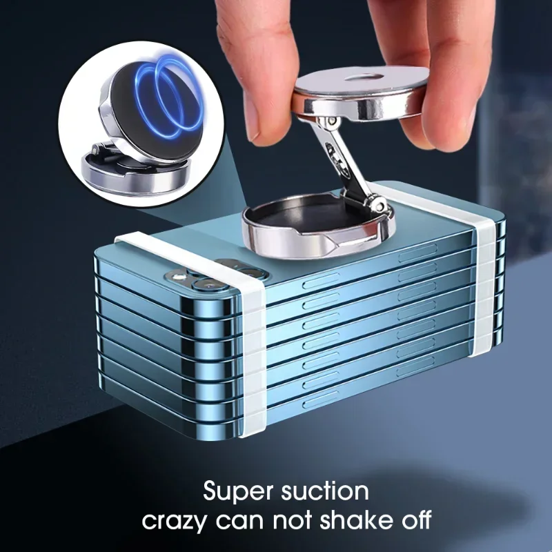 Автомобильная подставка для мобильного телефона TenYua, сильный магнитный автомобильный держатель 720 °   Складной круглый кронштейн для универсальных держателей для крепления телефонов