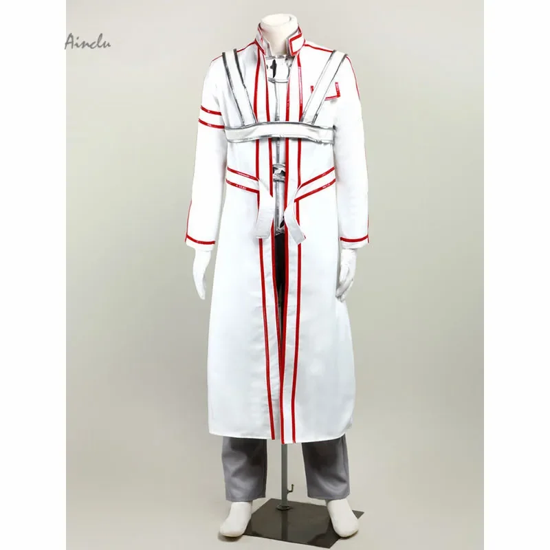 Ainclu Free Shipping costume Japanese Anime sword Art Online Kirito Cosplay Costume White For Adult costume