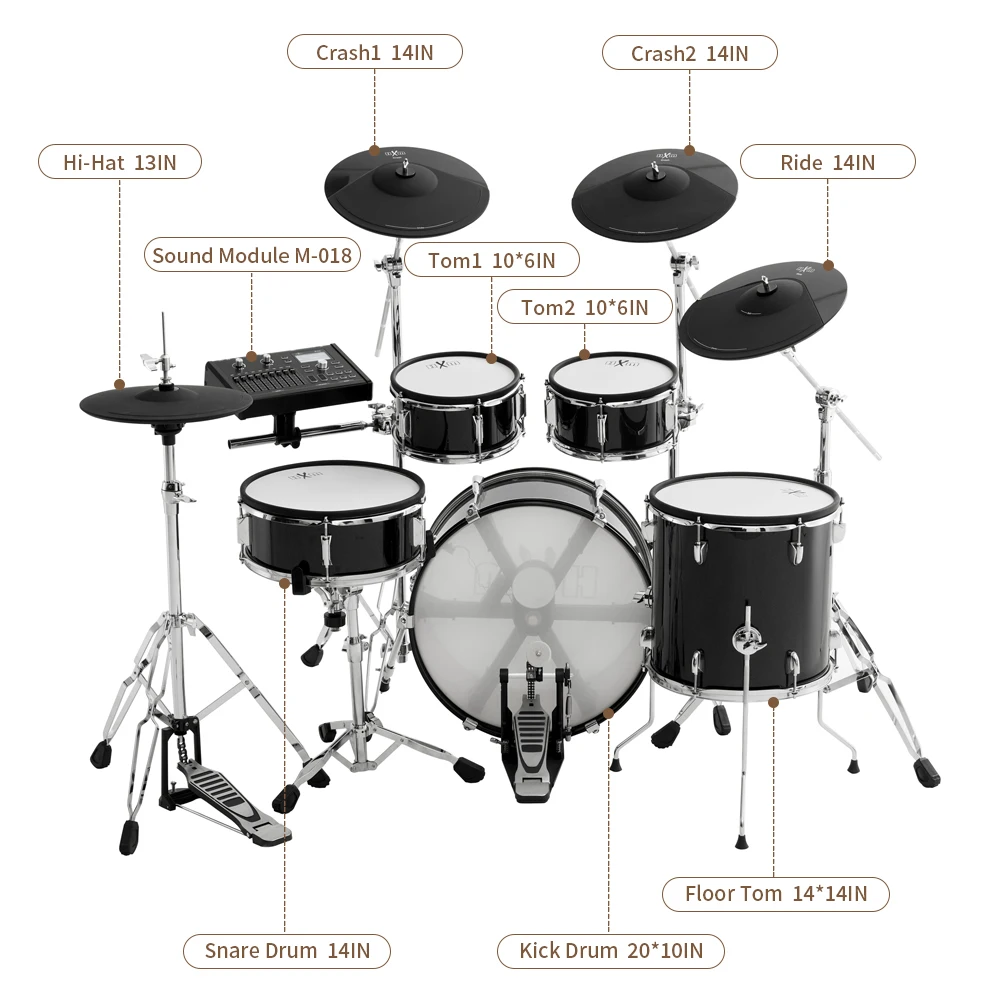 Electronic Drum Guaranteed High Quality  9-piece Mesh Electric Drum Set