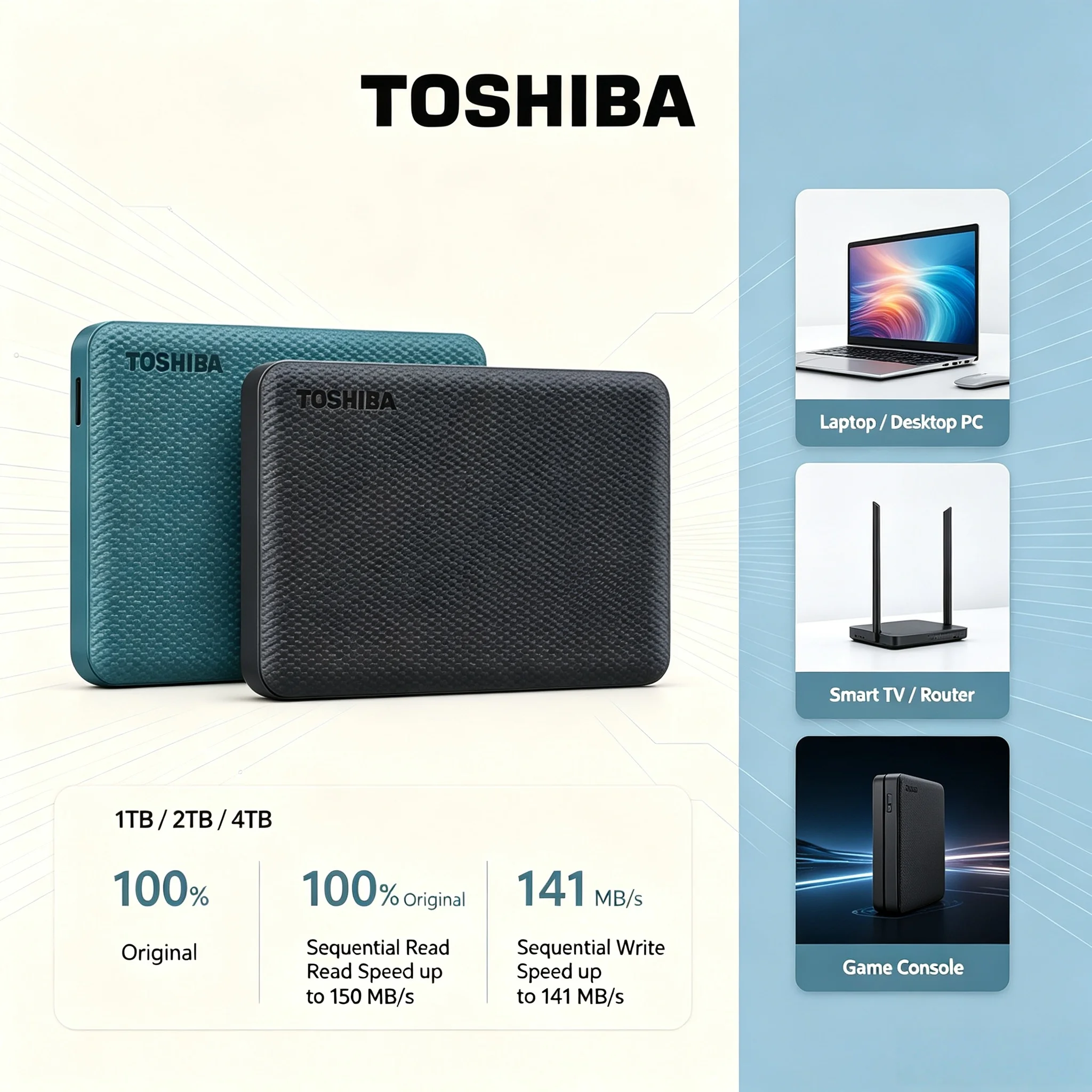 USB 30 Toshiba Canvio V10 4TB 2TB 1TB 25 Inch External Portable HDD Hard Drive for Computer Laptop Storage Max Pro Drive Use