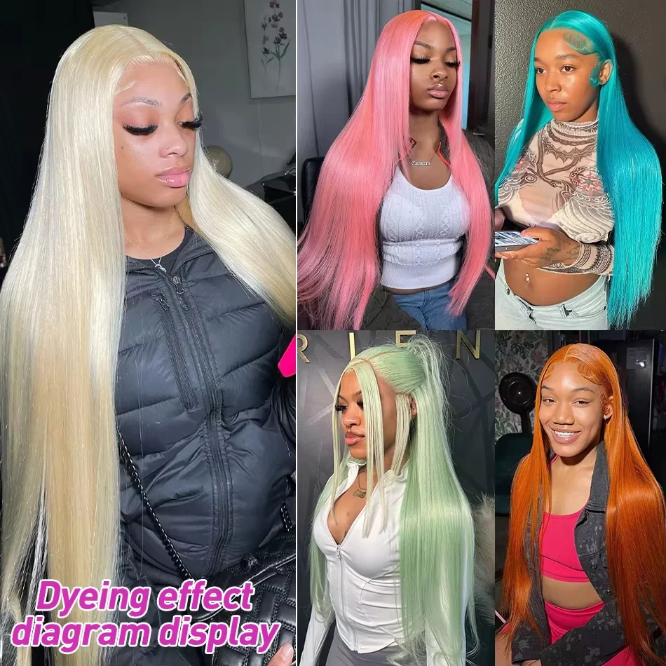 Brazilian 613 Honey Blonde 30 40 Inch 250% Density 13x6 HD Lace Front Human Hair Wigs Bone Straight Lace Frontal Wigs For Women