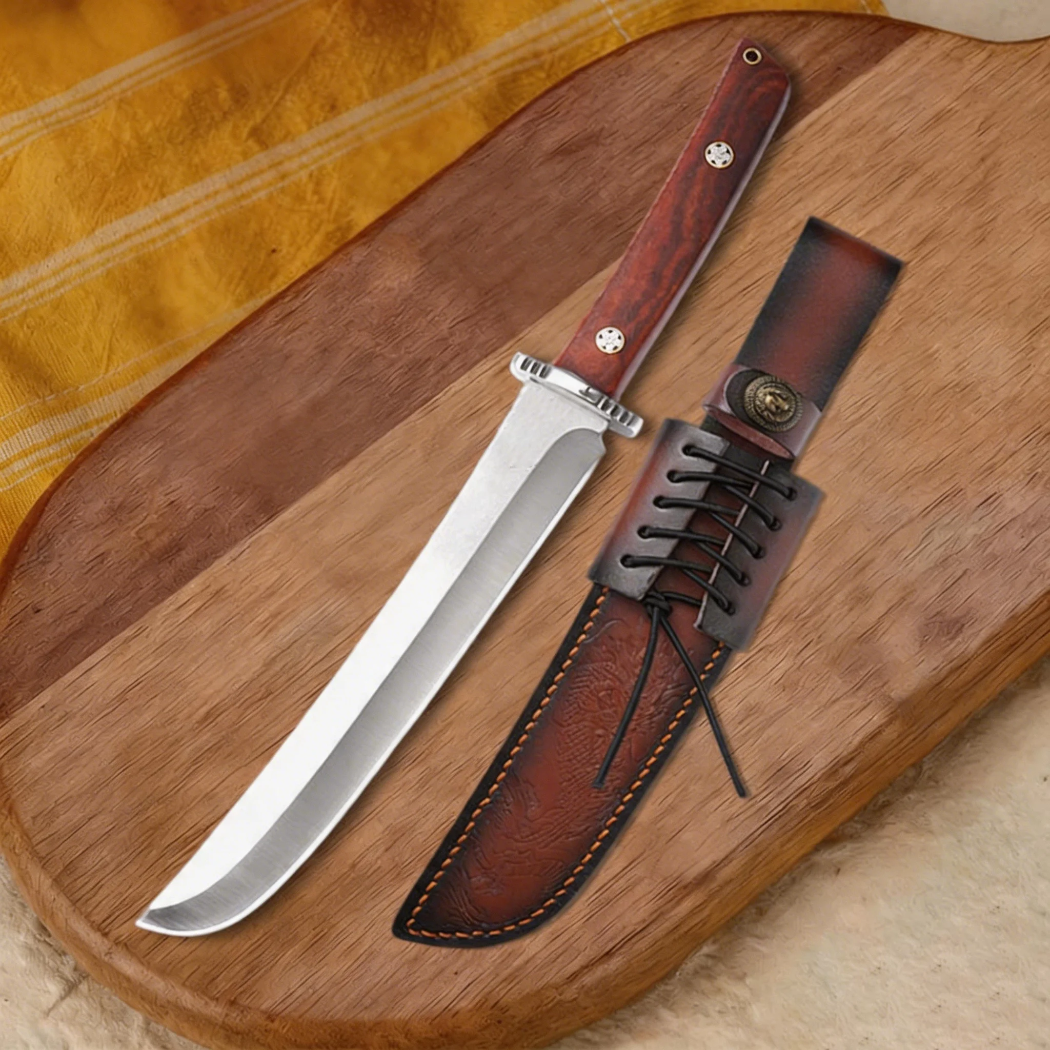 High-hardness Kitchen Knife Handmade Forged Japanese Boning Knife M390 Stainless Steel Butcher Knife with Sheath Kitchen Gadgets