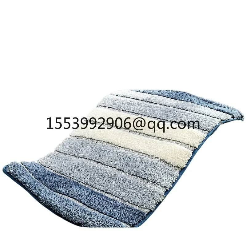 Simple striped home bedroom door floor mat, bathroom absorbent mat home