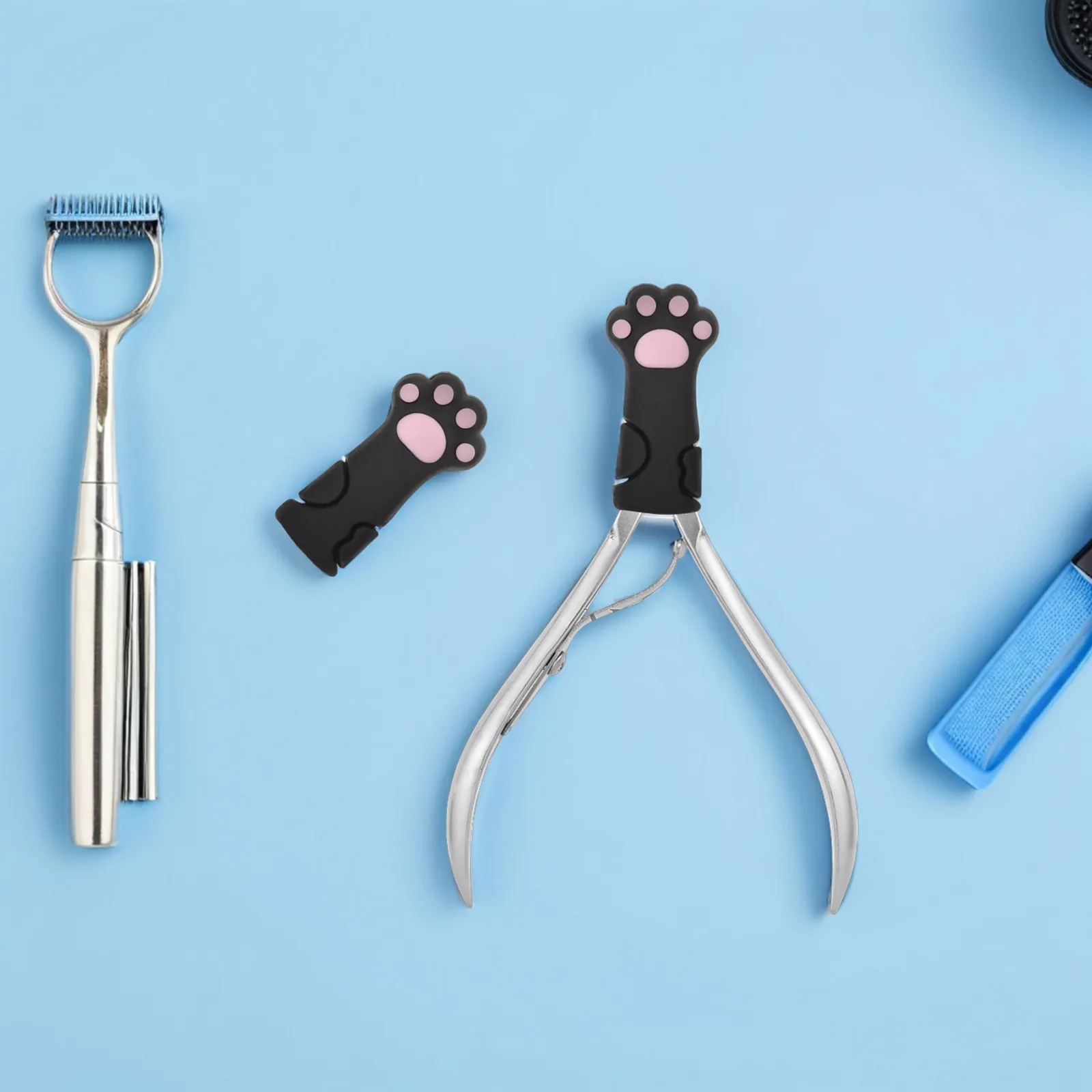 

10Pcs Antislip Silicone Nipper Covers Cat Paw Style for Manicure Pedicure Tools Cuticle Scissors Tweezers Nail Tool Protective