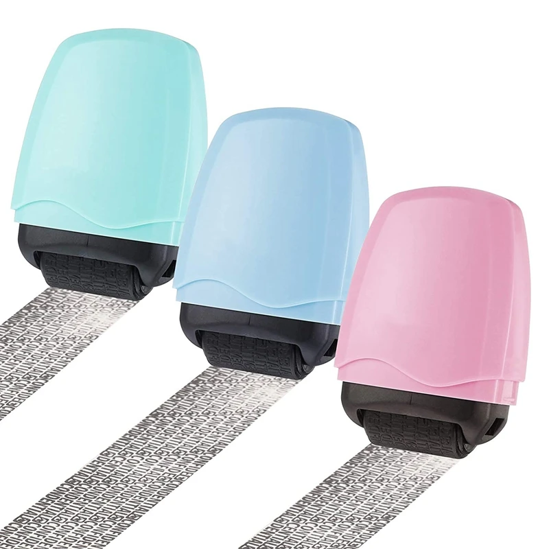 1PC Roller Stamp Messy Code Security Stamp Roller Portable Self-Inking Identity Theft Protection Roller Stamp