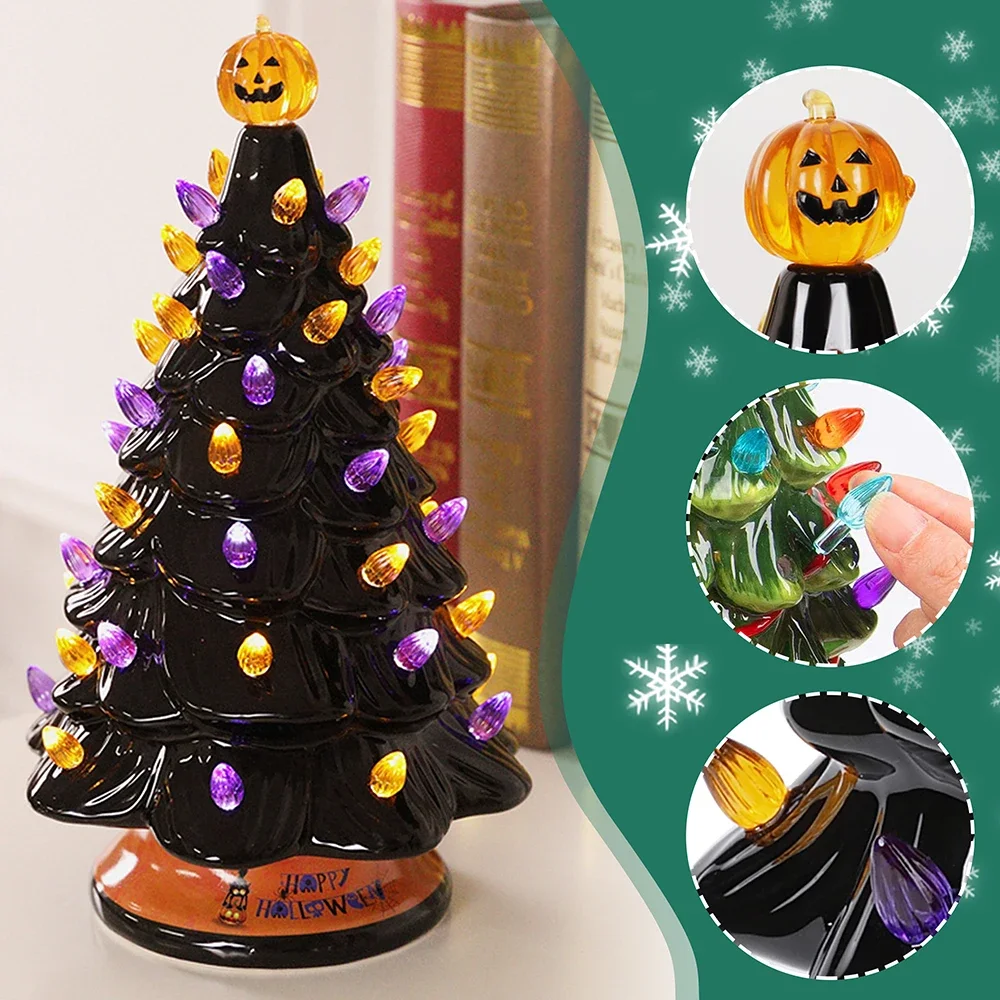 Bombillas de luces de repuesto de pasatiempos creativos para árbol de Navidad de cerámica, artesanía de Arte Nacional, luz de giro medio, accesorios de adornos