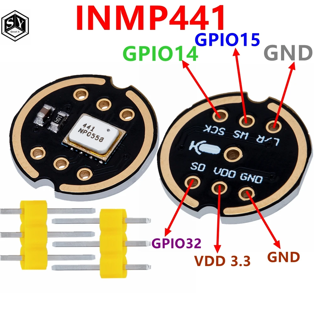 Modulo Microfono INMP441 Omnidirezionale – 3 Pezzi, I2S Per Arduino E ESP32, Basso Consumo E Alta Qualità Audio