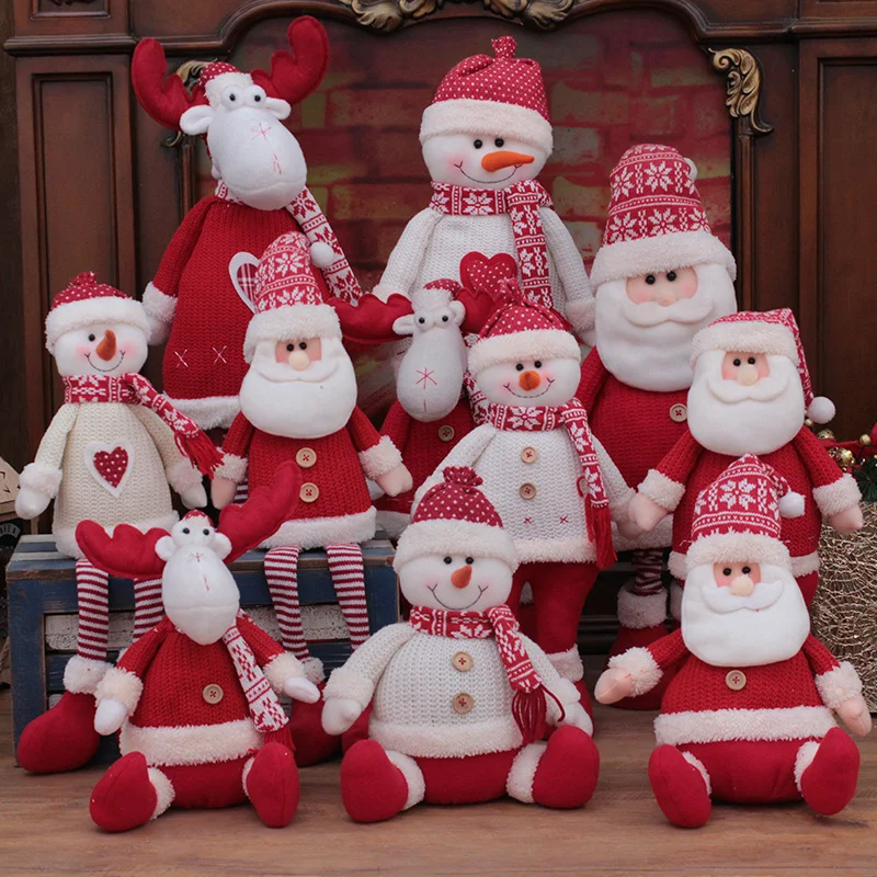 

Holiday Spirit Christmas Decor Standing Set Big Snowman Elk & Santa Claus Ideal Gift for Kids Party Ornament