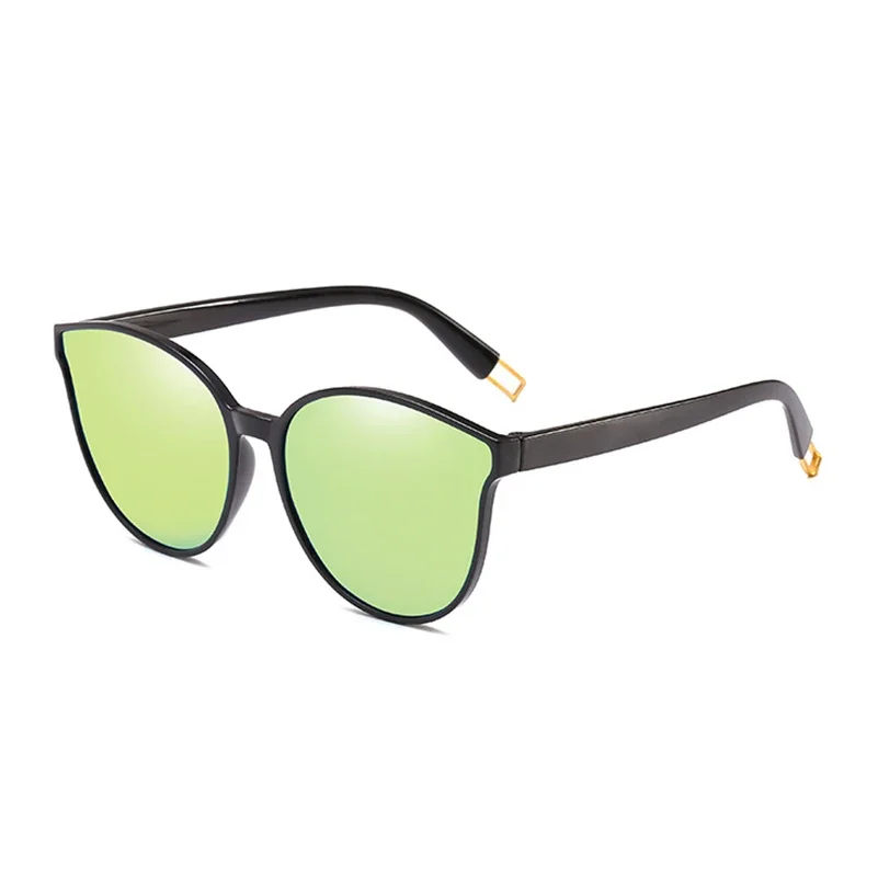 Gafas de sol redondas de ojo de gato para mujeres y hombres, gafas de sol Retro de gran tamaño, gafas de sol femeninas con estilo, montura grande