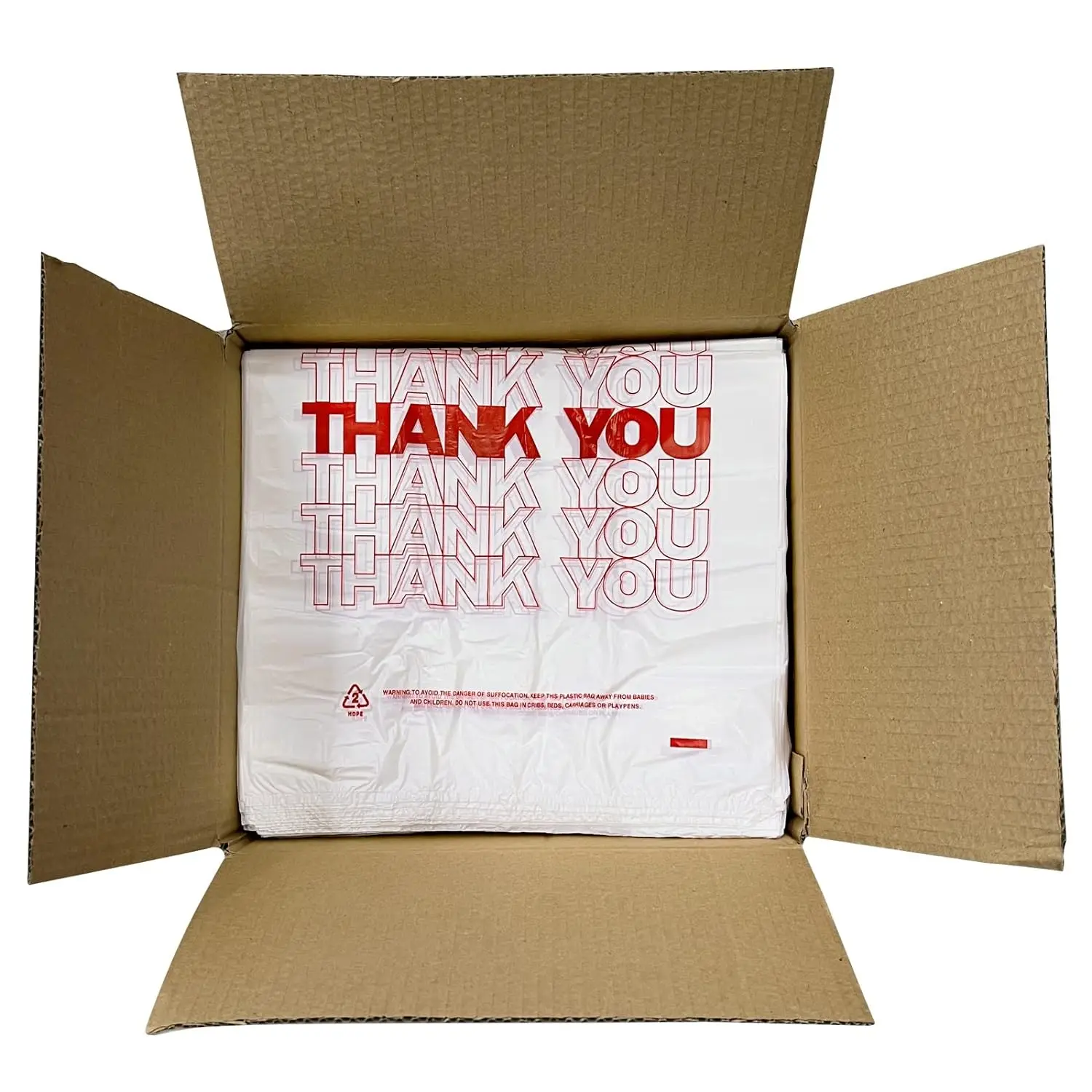 Big White Thank You Gift Bags With Handle For Small Business Store Plastics Packaging Bag Wedding Party Birthday Present 10pcs