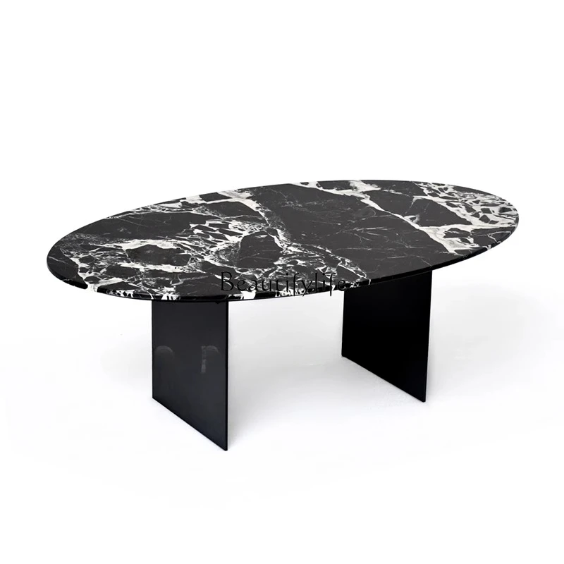 

Marble Coffee Table Nordic Minimalist Style Villa Mansion Natural Luxury Stone Customization