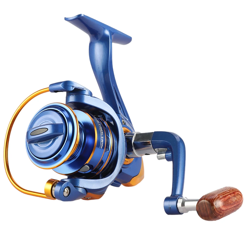 

Spinning Reel Metal Spool 5.2:1 Gear Ratio High Speed Casting Fishing Reel Folding Wooden Handle Rocker Arm For Fishing