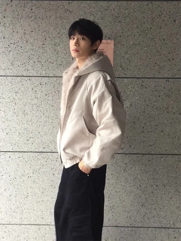 

Мужская хлопковая толстовка с капюшоном в стиле ретро, американская теплая верхняя одежда, пальто для пар, молодежное повседневное длинное пальто на молнии све