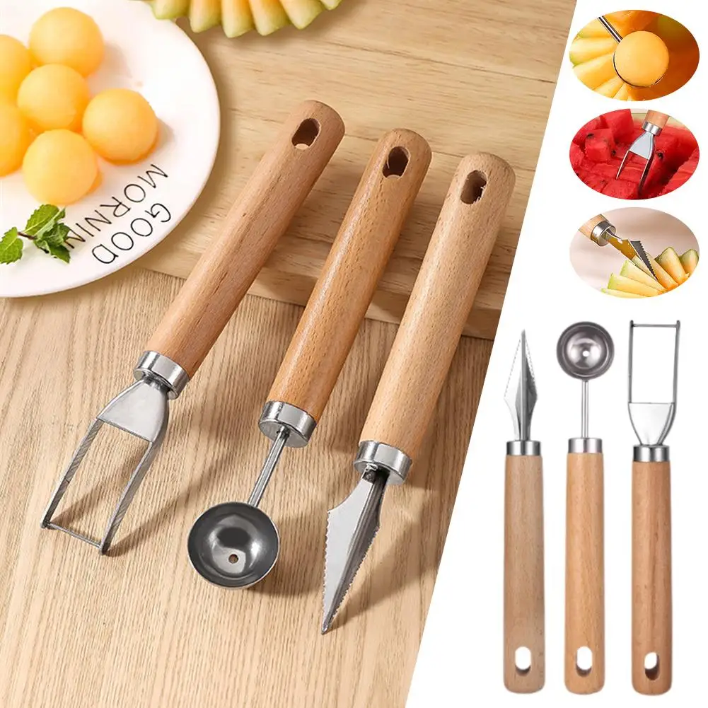 

Watermelon Splitter Pulp Spoon Fruit Ball Digger Stainless Kitchen Household Watermelon Manual Steel Tool Cutting O9J3