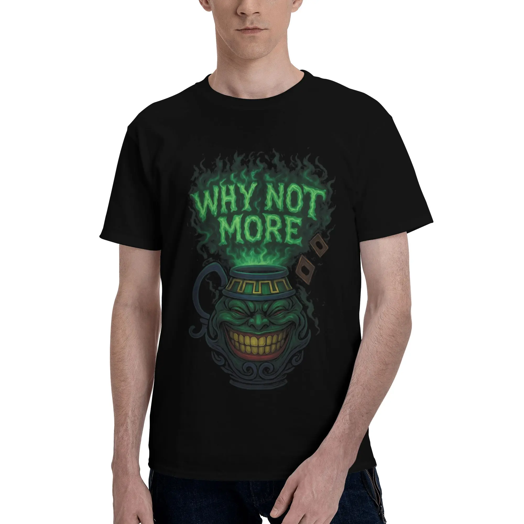 Pot Of Greed Novelty 100% Cotton T-Shirt Yu-Gi-Oh Tops Tees For Men