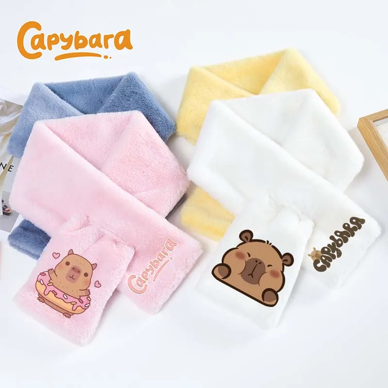 

Kawaii Capybara Plush Scarf Adult Child Cartoon Anime Neckerchief Autumn Winter Fashion Warm Wrap Bandelet Cute Christmas Gifts