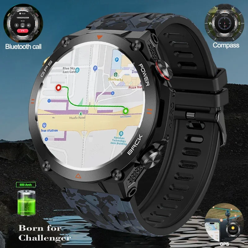 

Smart Watch GPS Sport Compass Outdoors 1ATM Waterproof Clock 412*412 AMOLED Bluetooth Call Voice Assistant Smartwatch For HUAWEI