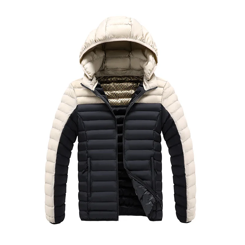 Winter Men Down Jacket Thicken Windproof Stand Collar Male Outerwear Detachable Hooded Long Sleeve Business Casual Man Coat
