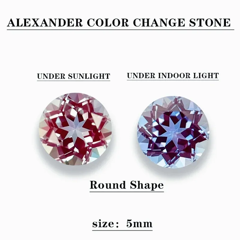 Lab Alexandrite Color Change Stone Czochralski Method Gemstone Selectable AGL Certificate Charms for Jewelry Making