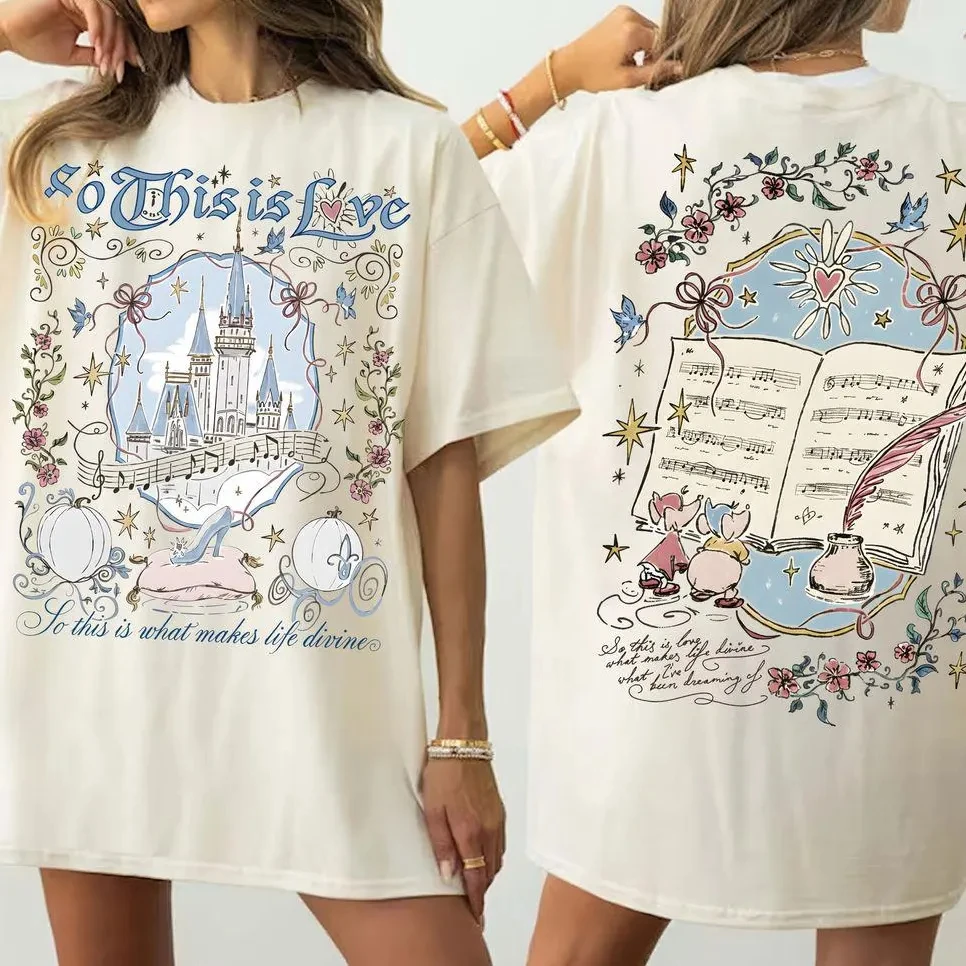 

Винтажная футболка Disney Cinderella Comfort Colors 2026, футболка So This Is Love, футболка Princess Cinderella Coquette Bow, Disney Princess