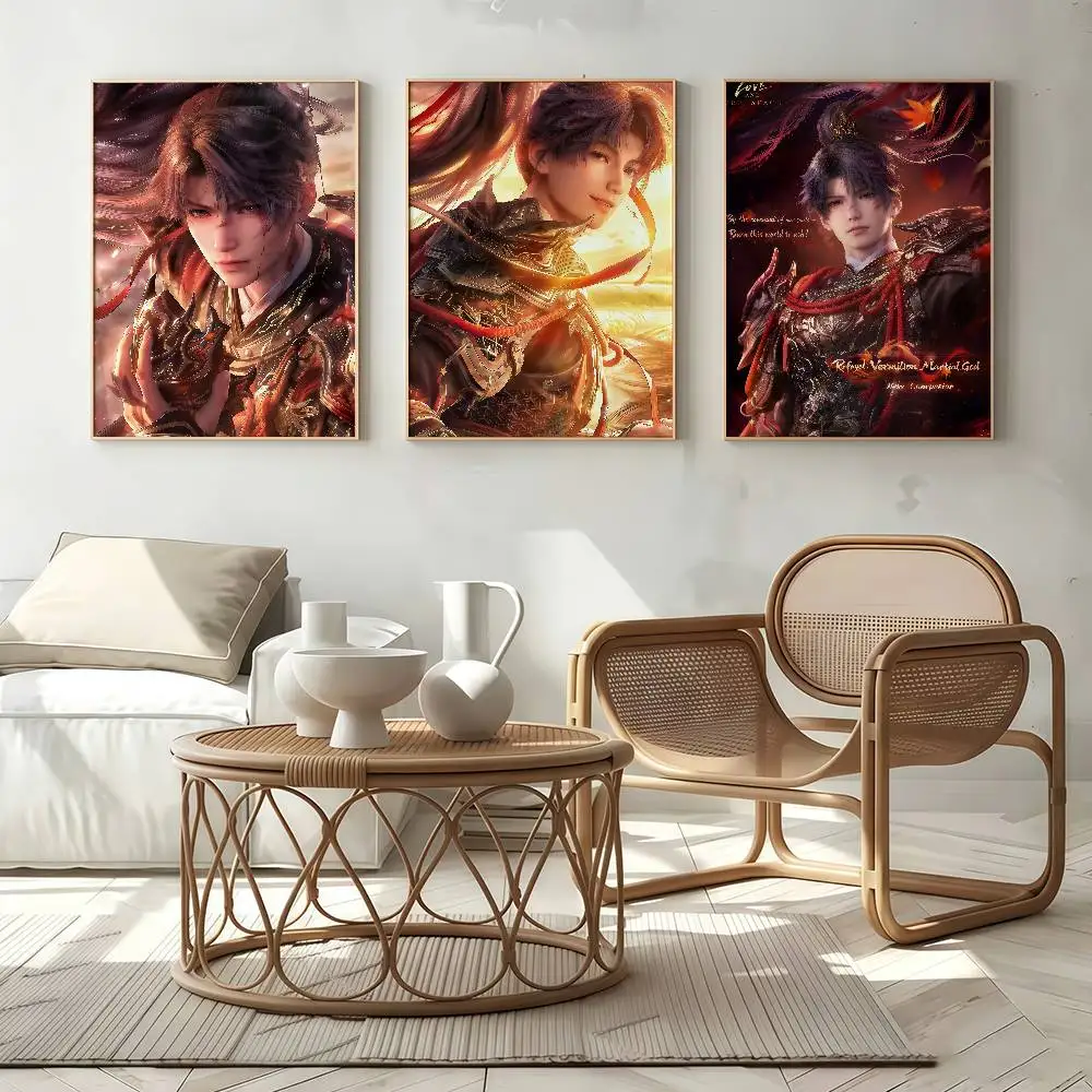 Rafayel Vermilion Martial God Love And Deepspace Poster Stickers Art Print Retro Vintage Wall Decor HD Living Room Gift Occasion