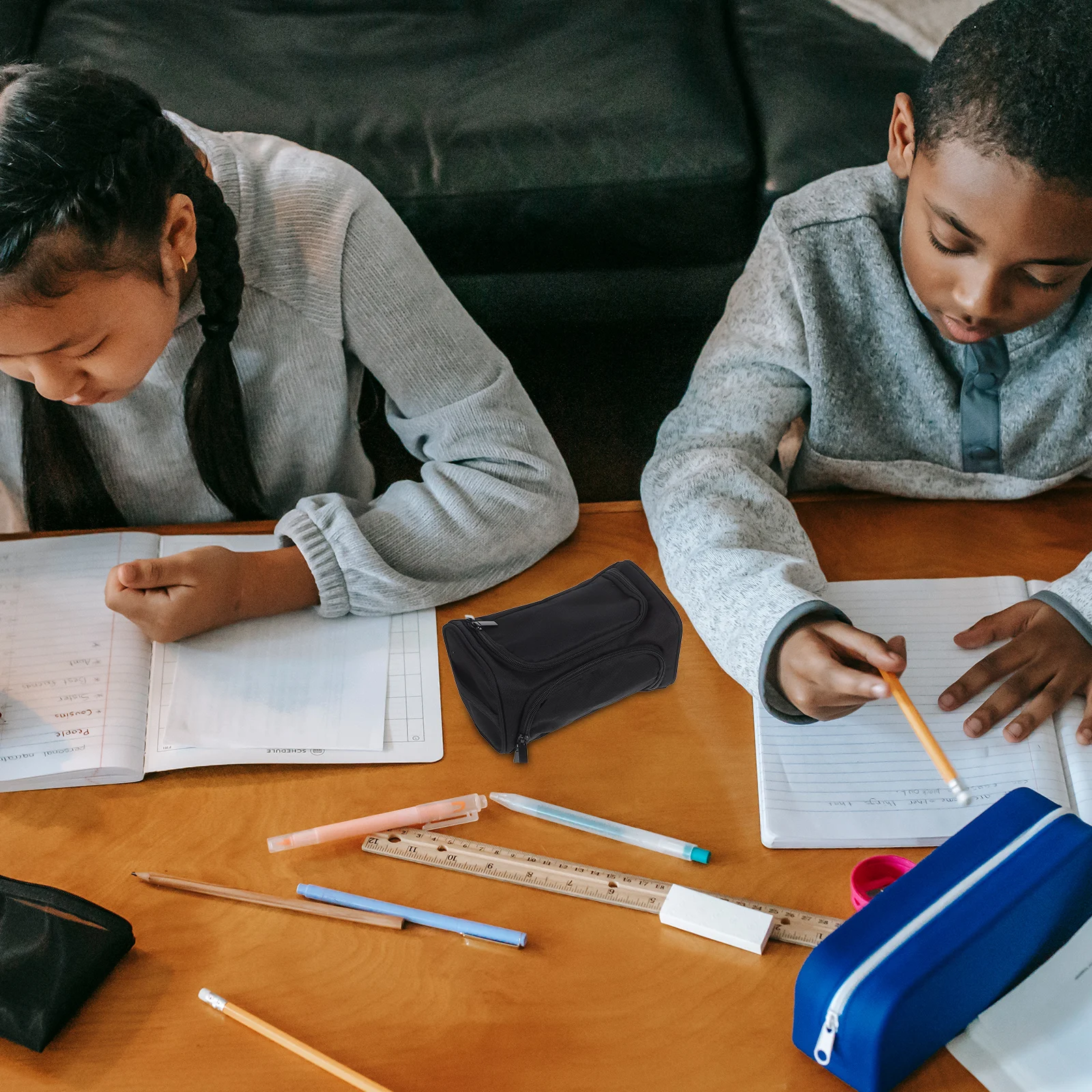 

Large Capacity Oxford Fabric Pencil Case Organizer Zipper Pen Pouch for Students Office Travel Multi Functional