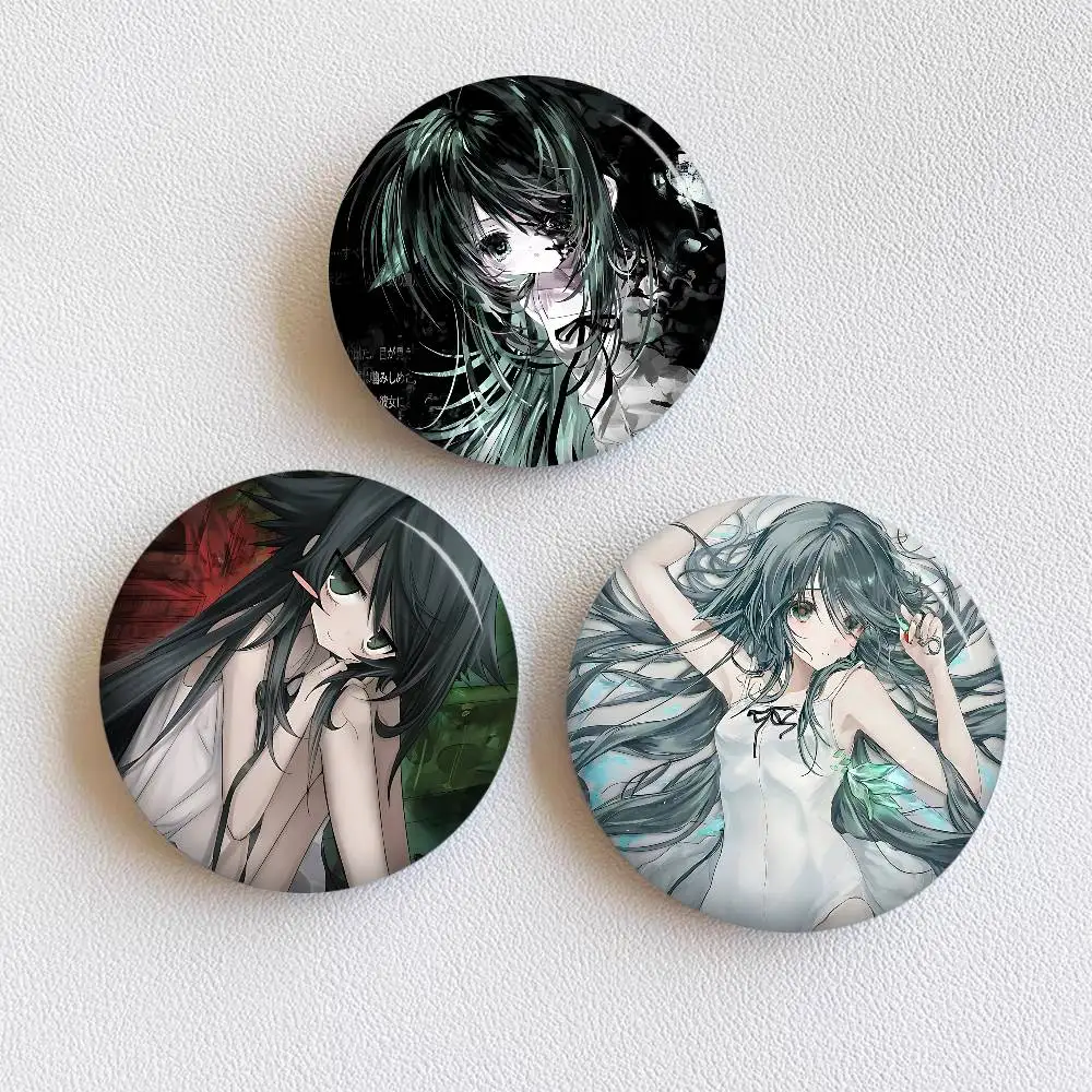 S-Saya No Uta The Song Of Saya Round Button Slogan Creative Brooches Backpack Clothes Decoration Fashion Cartoon Jewelry Gifts