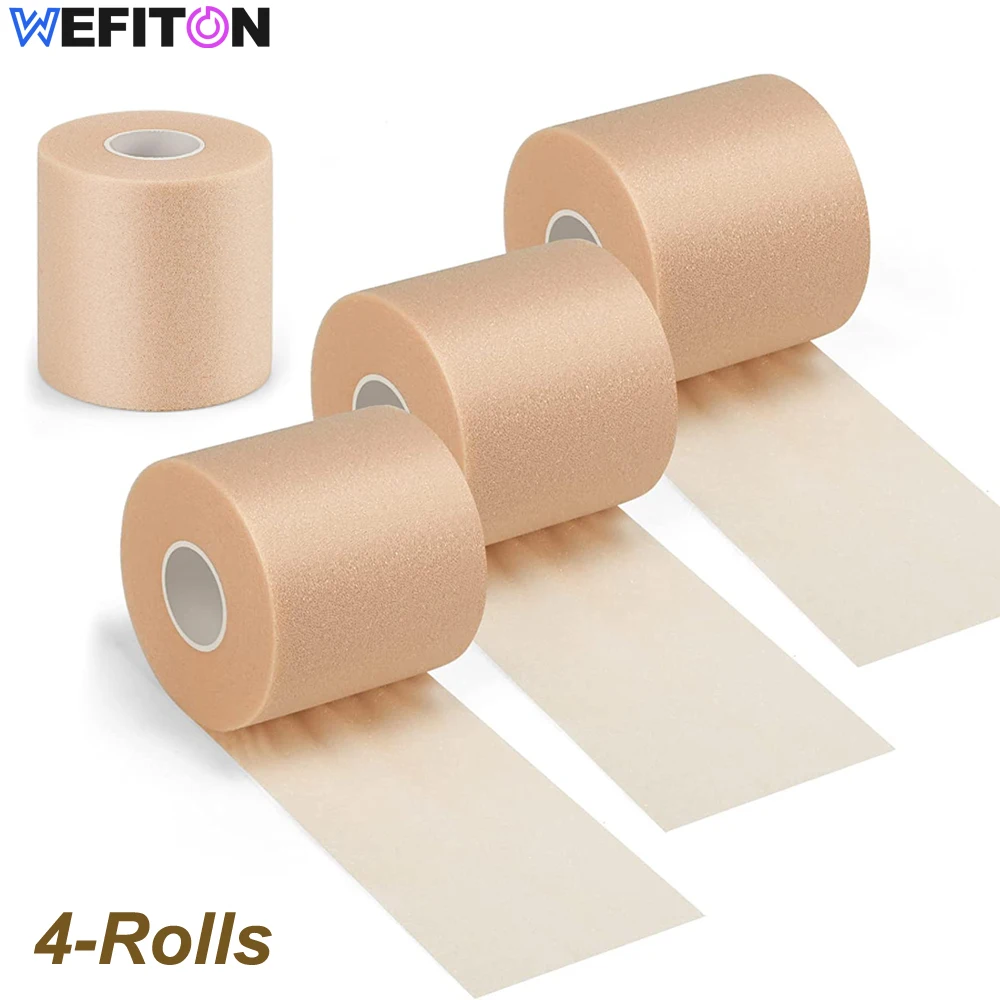 4-Rolls Athletic Pre Bandage Wrap Tape, Foam Underwrap Athletic Tape, Sport Pre wrap Athletic Tape for Hair Ankle Wrists Knees