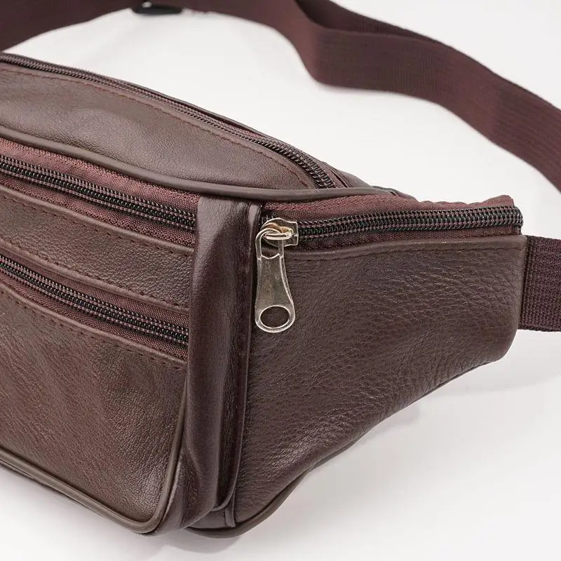Herren-Gürteltasche aus PU-Leder, Hüfttasche, Kunstleder-Bauchtasche, modische, luxuriöse kleine Umhängetasche für Männer – Detail 19